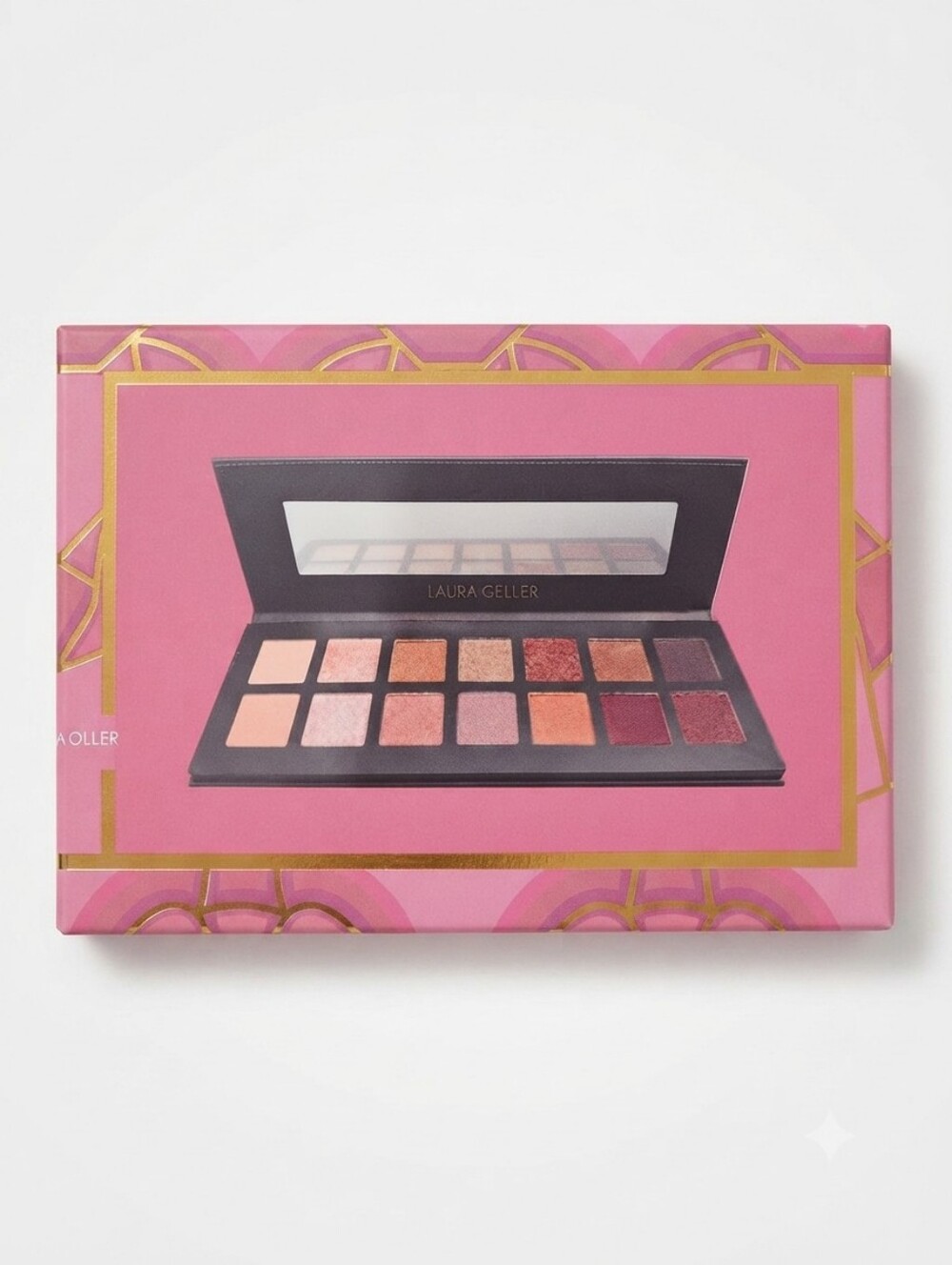 NWOT Laura Geller Pink Eyeshadow Palette with Green Cosmetic Bag, Pley, Etc. - Picture 4 of 8